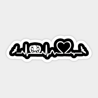 Halloween Pumpkin Heartbeat T-shirt Sticker